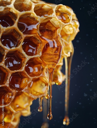 Süßer Tropfen: Honigwaben in Nahaufnahme