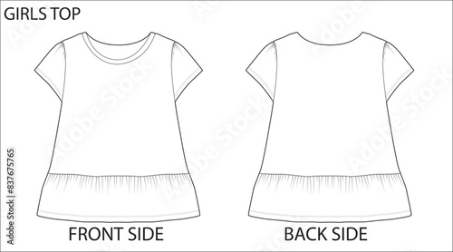 Girls tops sketch vector file.