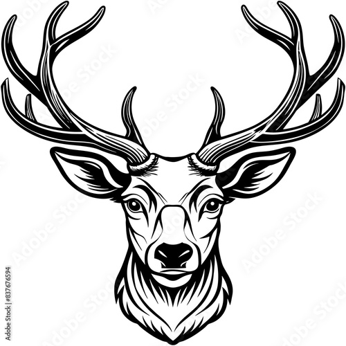 Deer head reindeer head isolated vector