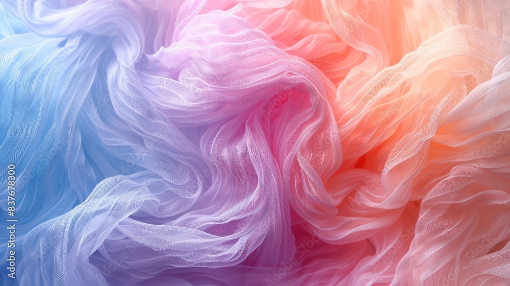 Fototapeta premium Colorful cotton background. Pastel hues swirl and twirl.