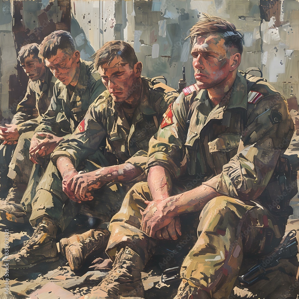 Four Soldiers Resting in the Sun Four Soldiers Resting in the Sun