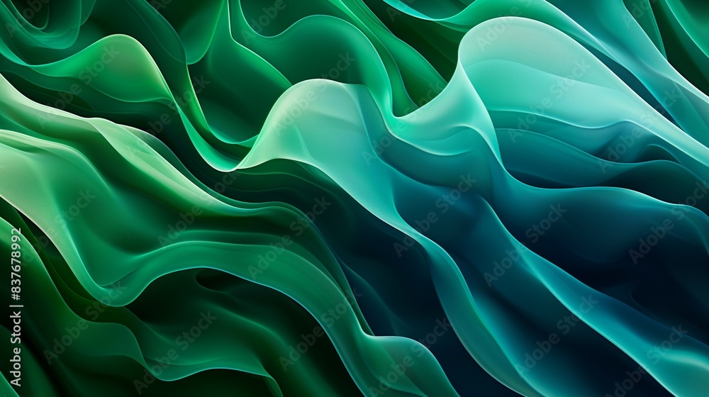 A high-definition image of a wallpaper showcasing flowing, wavy shapes in a gradient of jewel tones, transitioning from emerald green to sapphire blue, creating a rich and luxurious appearance. A high-definition image of a wallpaper showcasing flowing, wavy shapes in a gradient of jewel tones, transitioning from emerald green to sapphire blue, creating a rich and luxurious appearance.