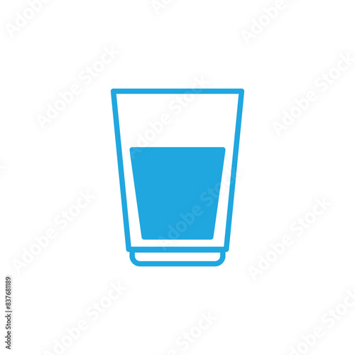 glass icon vector template design flat and simple