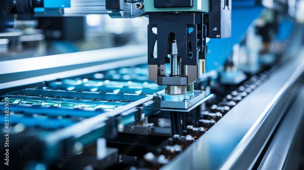 CloseUp of EV Battery Cells on HighSpeed Production Line Generative AI CloseUp of EV Battery Cells on HighSpeed Production Line Generative AI
