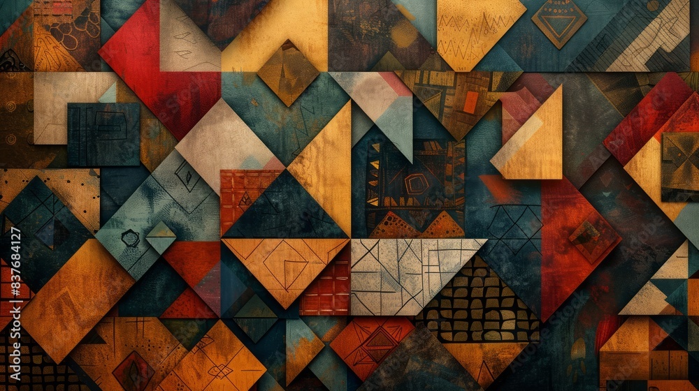A bold and vibrant abstract background composed of geometric patterns. A bold and vibrant abstract background composed of geometric patterns.