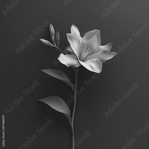 gray scale small flower