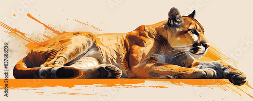 puma. vector simple illustration