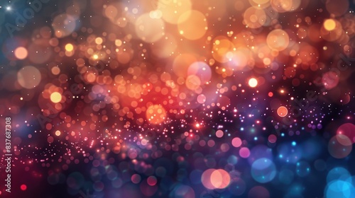 Mesmerizing Abstract Light Burst with Seamless Color Blending and Bokeh Patterns.
