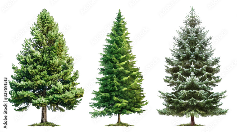 Pine trees isolated on a transparent background Pine trees isolated on a transparent background