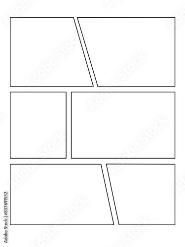 Comic or Manga background, pop art backdrops in frames and panel for mangaka or comic artists