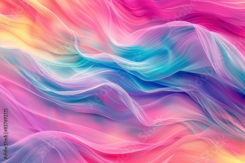 Abstract Wave Background Whit Pastel Colors Abstract Liquid Lines Whit Vibrant Colors Smooth Wallpaper - generative ai