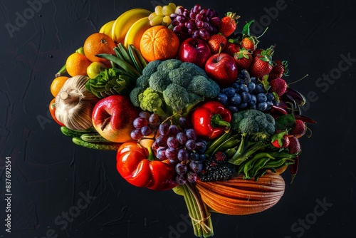 Beautifully Displayed Brain-Boosting Foods  Nutritious and Inviting  5 food groups.