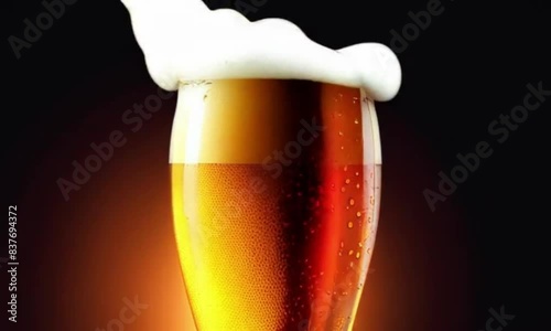 glass of beer with foam