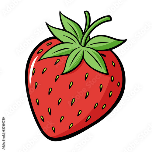 Fresh, red strawberry isolated on white background