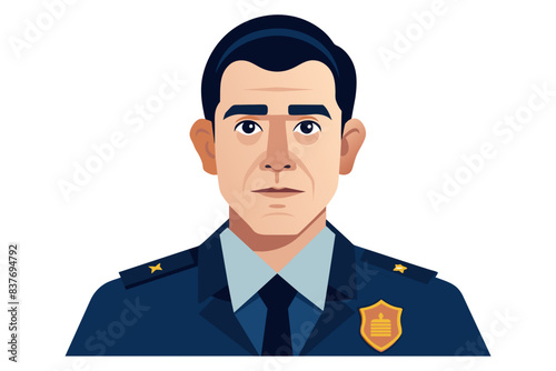 Vector illustration of cartoon police in suit 