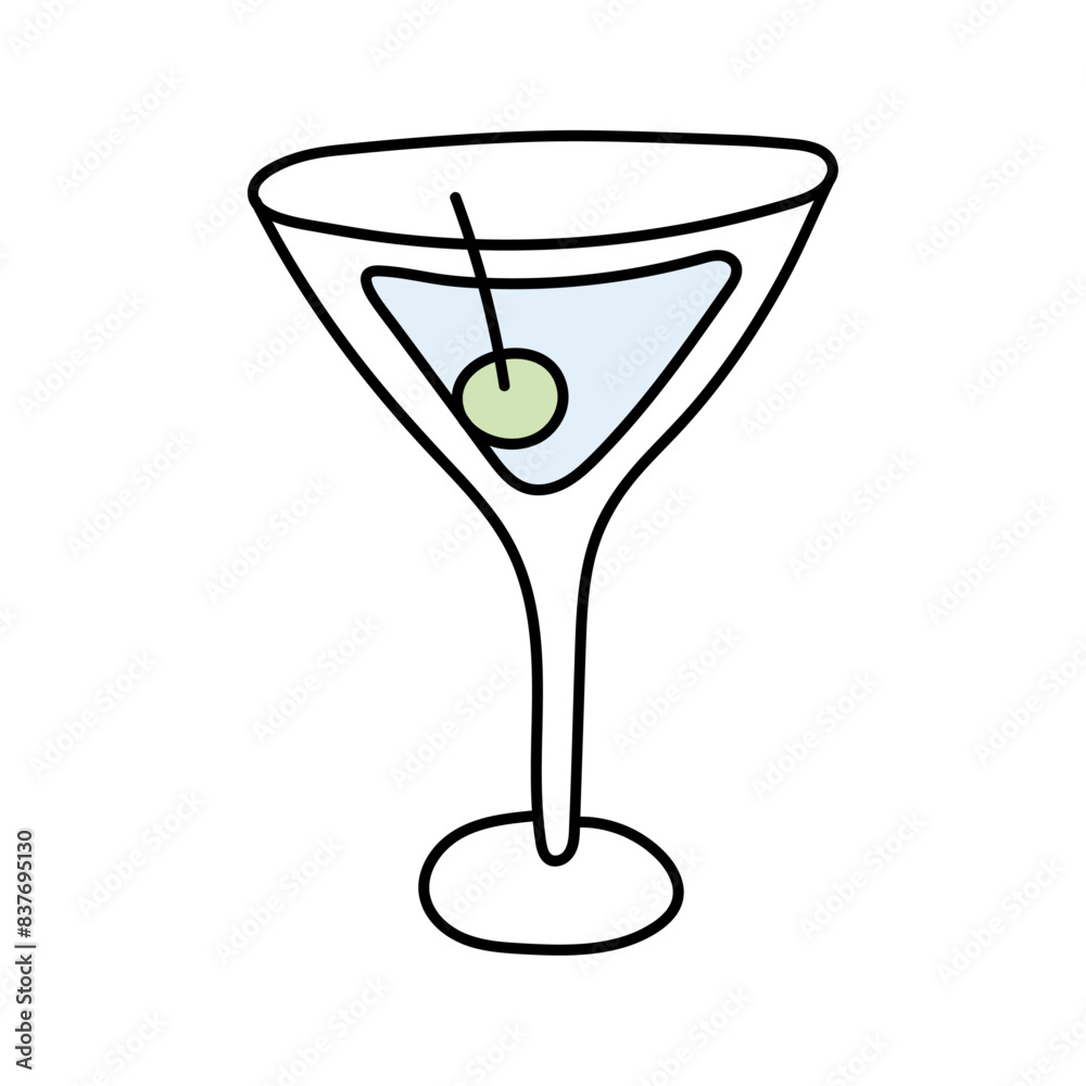 Cocktail in doodle style. Vector isolated on white background Cocktail in doodle style. Vector isolated on white background
