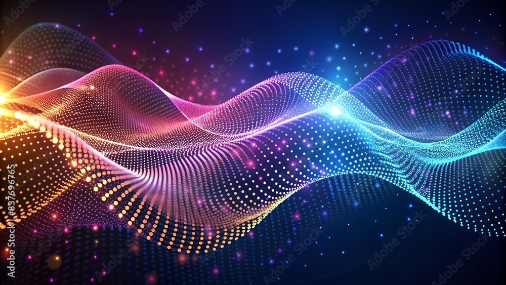Abstract Waving Particle Technology Background Design. Perfect for: Technology Conferences, Business Presentations, Data Analytics Events, Tech Product Launches, Brochures, flyers, magazine covers. Abstract Waving Particle Technology Background Design. Perfect for: Technology Conferences, Business Presentations, Data Analytics Events, Tech Product Launches, Brochures, flyers, magazine covers.