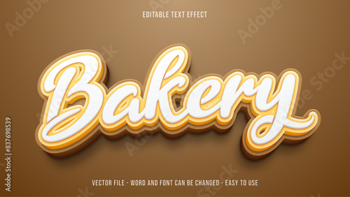 Bakery editable text effect 3d style