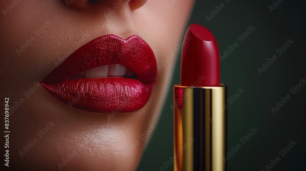 Obraz premium Close up shot photo of a woman lips