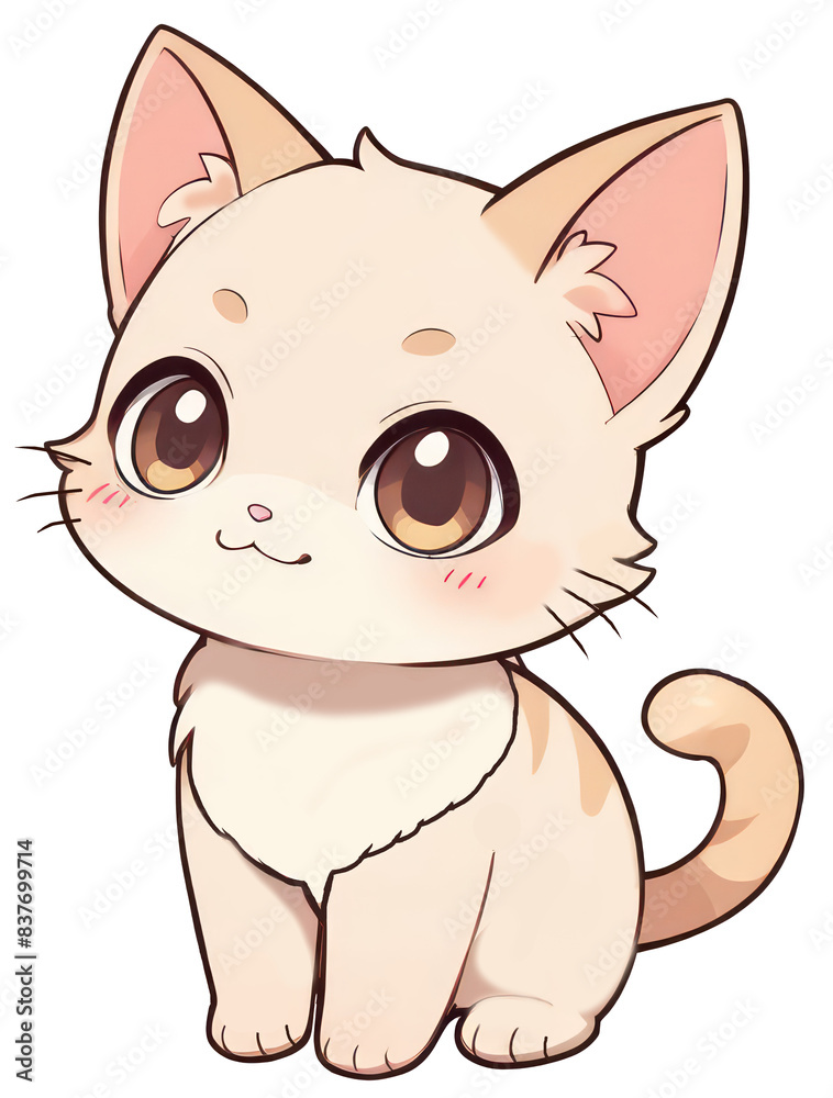 Adorable cartoon cute kitten