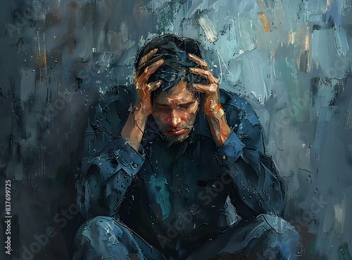Man holding his head in despair