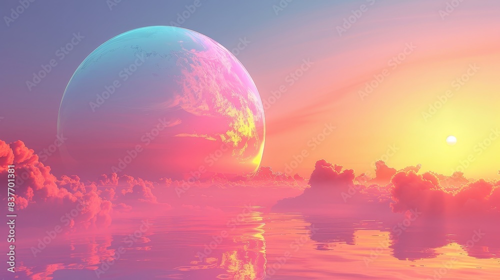 Sky Gradients Celestial Beauty: A 3D illustration capturing the gradient of colors in the sky Sky Gradients Celestial Beauty: A 3D illustration capturing the gradient of colors in the sky