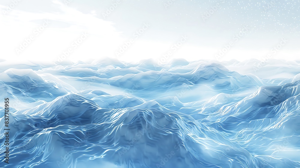 A conceptual representation of sky blue waves on a white celestial backdrop A conceptual representation of sky blue waves on a white celestial backdrop
