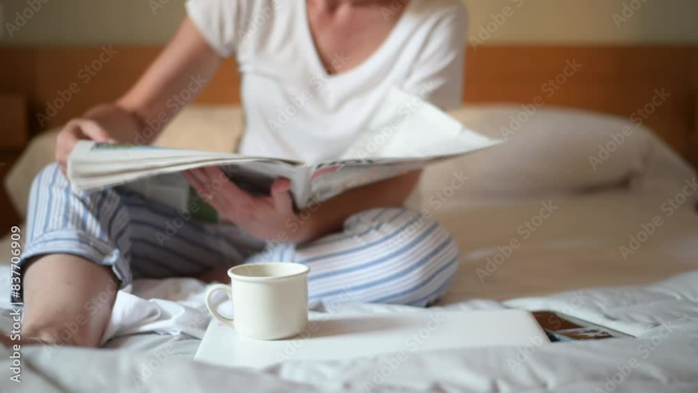 Woman With Coffee And Newspaper In Bed.
Female A cup of coffee and a newspaper on a white bed, capturing a peaceful morning moment with soft morning light. Woman With Coffee And Newspaper In Bed.
Female A cup of coffee and a newspaper on a white bed, capturing a peaceful morning moment with soft morning light.