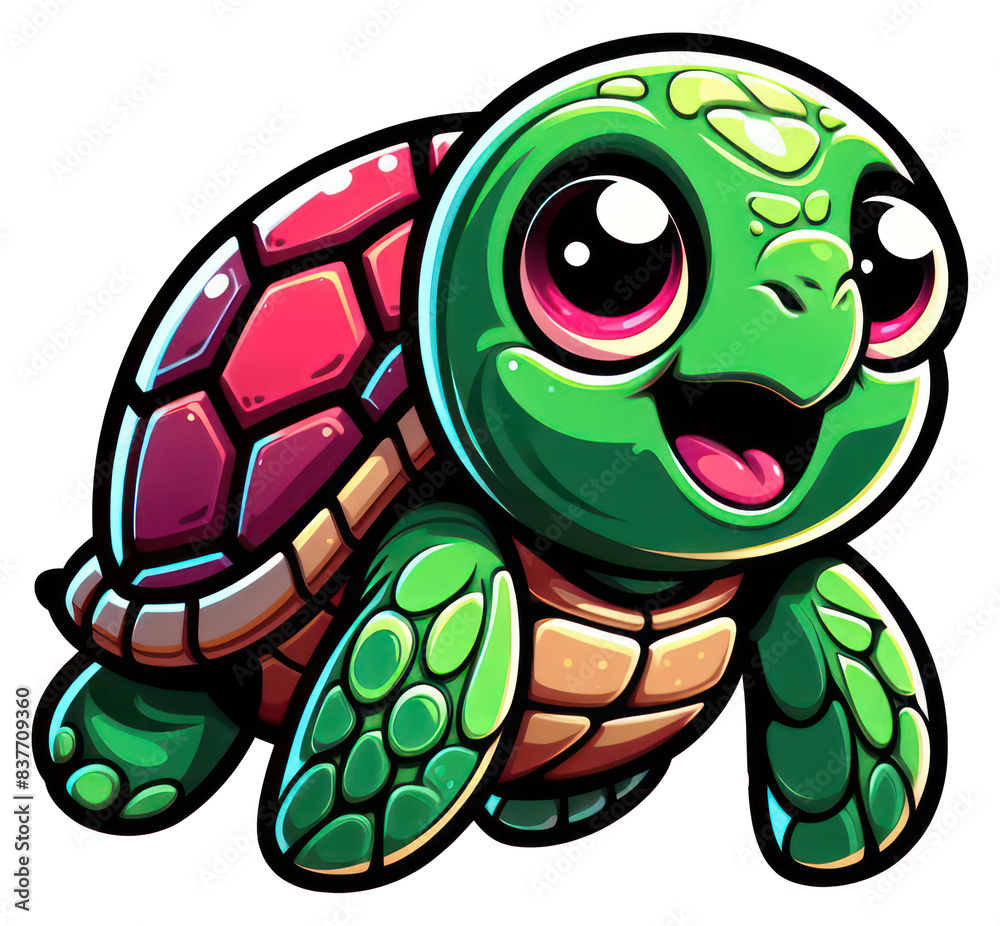 Fototapeta premium cute green turtle 