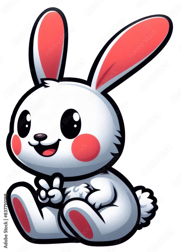 Obraz premium Cute rabbit smiles