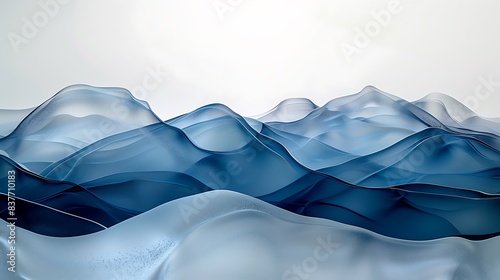 A high-resolution image of midnight blue waves on a white frosty glass