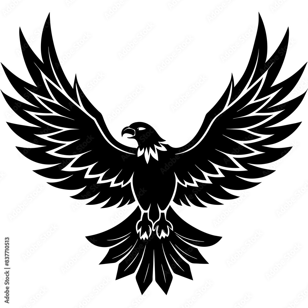 Obraz premium vector-soaring-eagle-silhouette-vector-illustratio