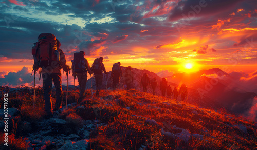 Hikers in the mountains