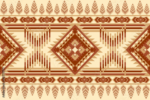 Carpet ethnic tribal pattern art. Geometric ethnic seamless pattern in tribal. Thailand style. Design for background, illustration, rug, fabric, clothing, carpet, textile, batik, embroidery