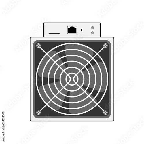 Bitcoin miner isolated on white background 1