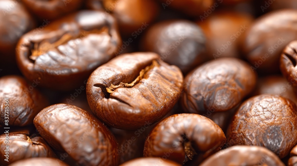  A pile of roasted beans atop an adjacent pile of unroasted coffee beans
