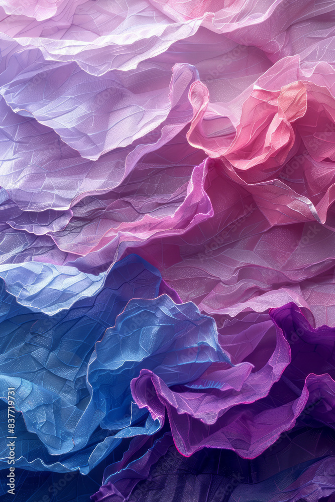 Flowing waves with gradient curves in shades of pink and purple, creating a soft and romantic feel, Flowing waves with gradient curves in shades of pink and purple, creating a soft and romantic feel,