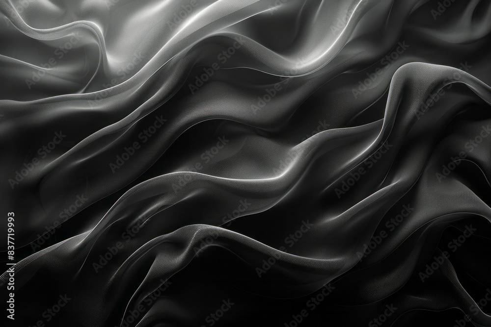 Flowing gradient curves in dark, moody shades of black and gray, creating an abstract nightscape, Flowing gradient curves in dark, moody shades of black and gray, creating an abstract nightscape,