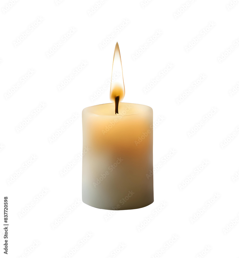 burning candle on a transparent background, cut out burning candle on a transparent background, cut out
