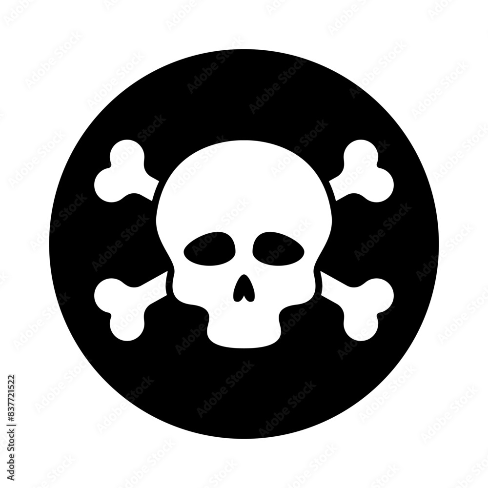 Fototapeta premium Skull and Bones vector icon. danger illustration sign. poison symbol or logo.