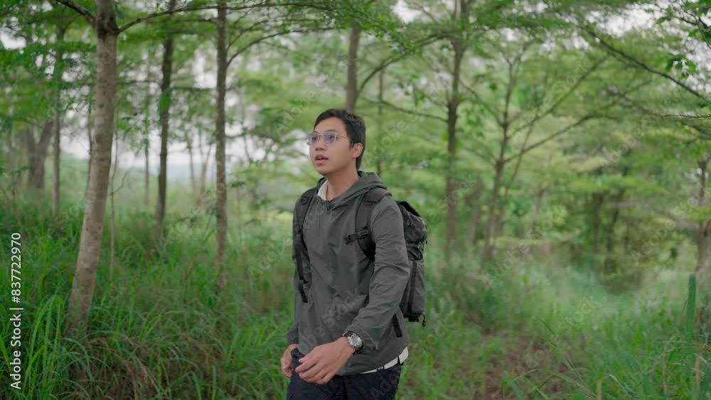 Man exploring tropical forest Adventure in tranquil nature Immerse yourself in the green space Tranquil outdoor journey Discover the beauty of nature active lifestyle people living in the forest Man exploring tropical forest Adventure in tranquil nature Immerse yourself in the green space Tranquil outdoor journey Discover the beauty of nature active lifestyle people living in the forest