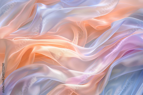 Light Flowing Fabric in Wind with Soft Pastel Colors