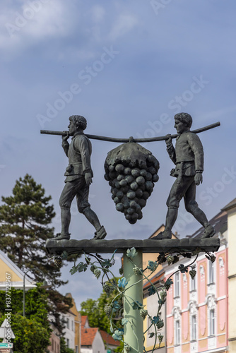 Typical small town Poysdorf - wine center, Lower Austria, Austria photo