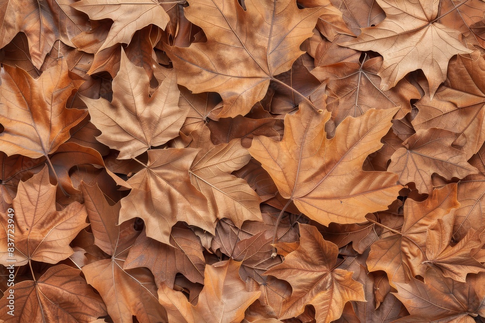 Brown detailed autumnal background of group of dried platanus leaves. Top view Brown detailed autumnal background of group of dried platanus leaves. Top view