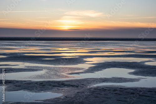 Vászonkép ebb on North Sea  in Germany