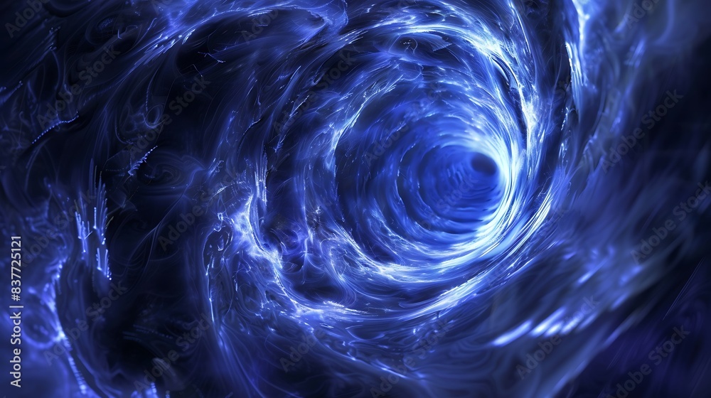 Naklejka premium Cobalt currents converging in a mesmerizing vortex