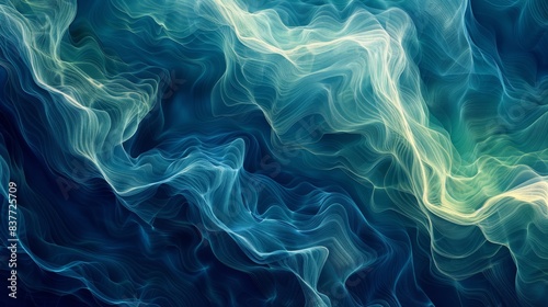 Abstract background featuring fluid art in vibrant blues and greens