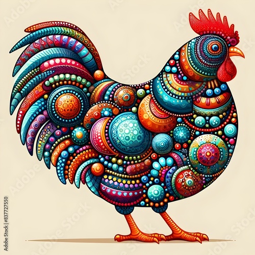 Colorful and lively chicken shape.