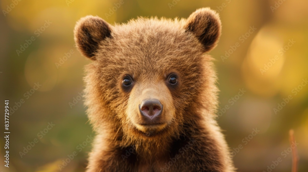 Obraz premium Close up image of a cute baby brown bear.