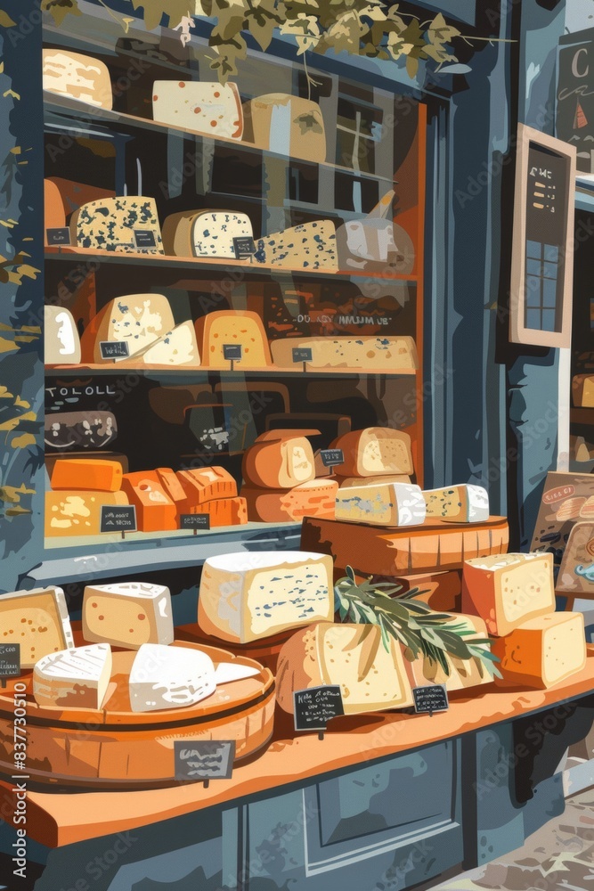 Pop-up shop selling artisanal cheese Pop-up shop selling artisanal cheese
